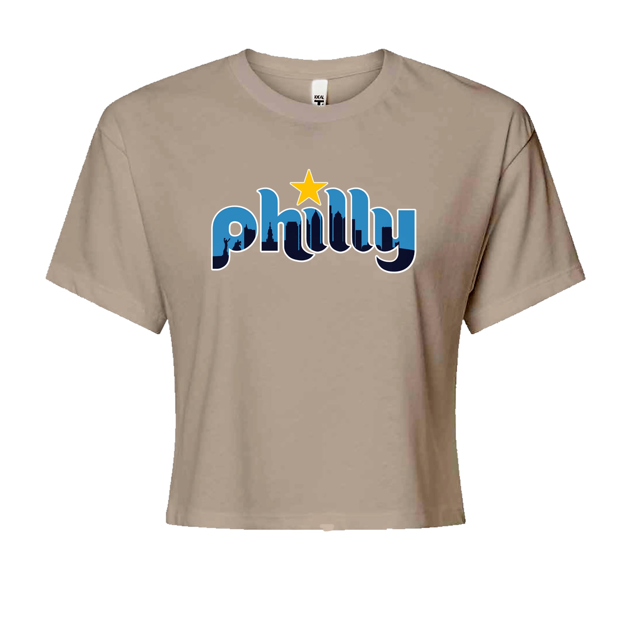 Skyline Philly Philadelphia Cropped T-Shirt Khaki