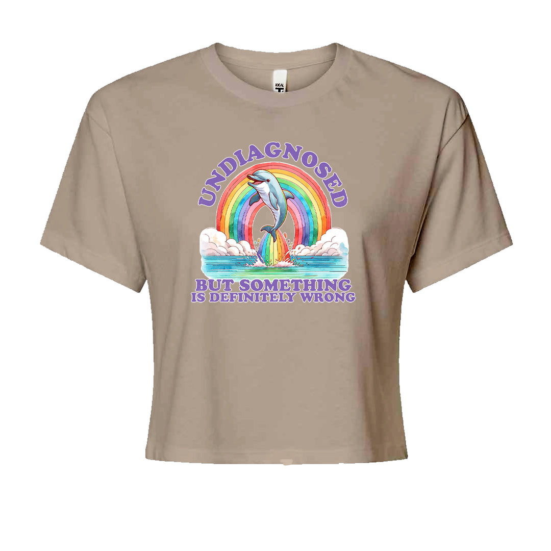 Undiagnosed But Something Is Definitely Wrong Cropped T-Shirt Khaki