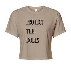 Protect The Dolls Equal Rights Cropped T-Shirt Khaki