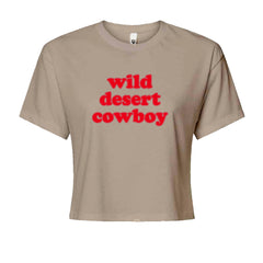 Wild Desert Cowboy Country Cropped T-Shirt Khaki