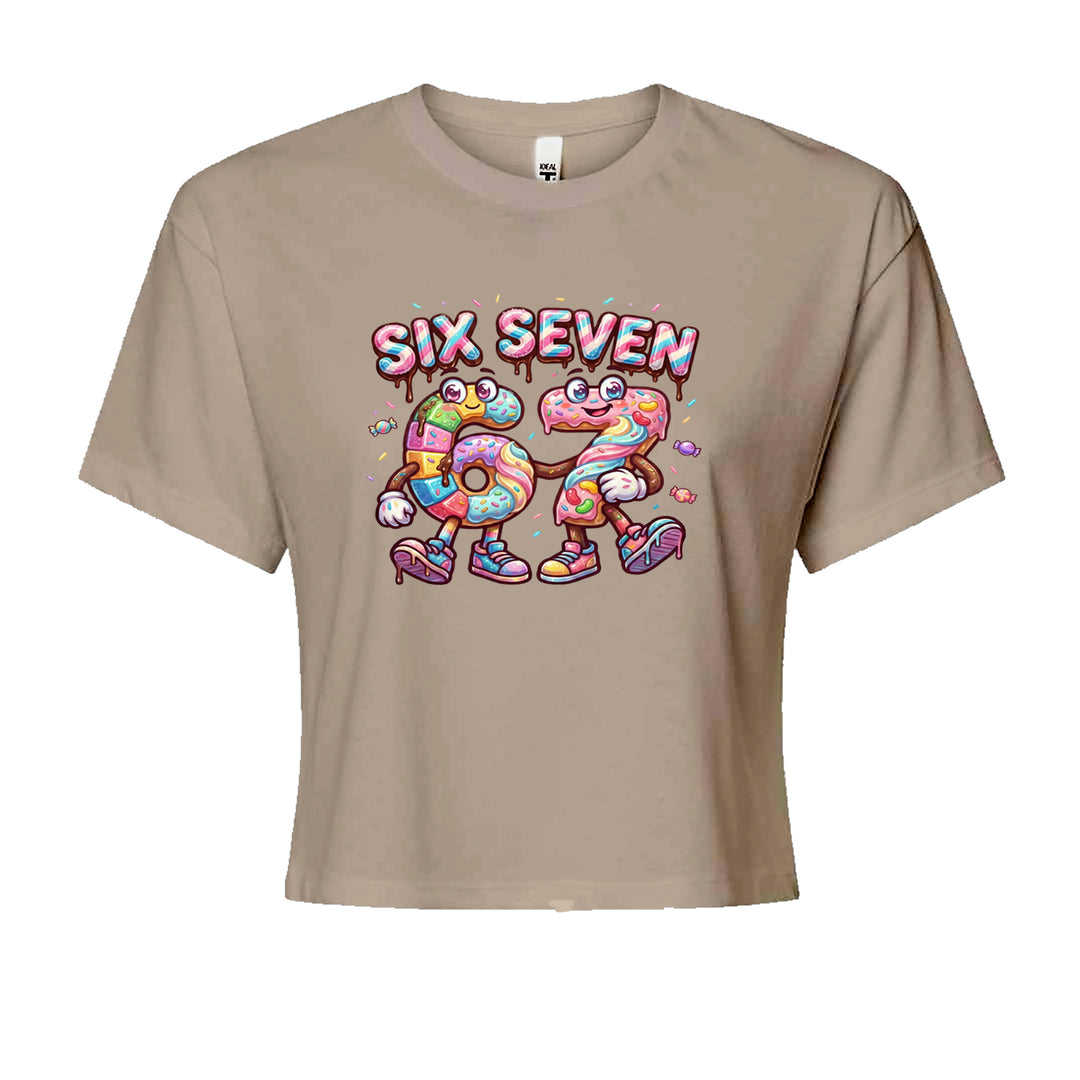 67 Candy Swirl Meme Cropped T-Shirt Khaki