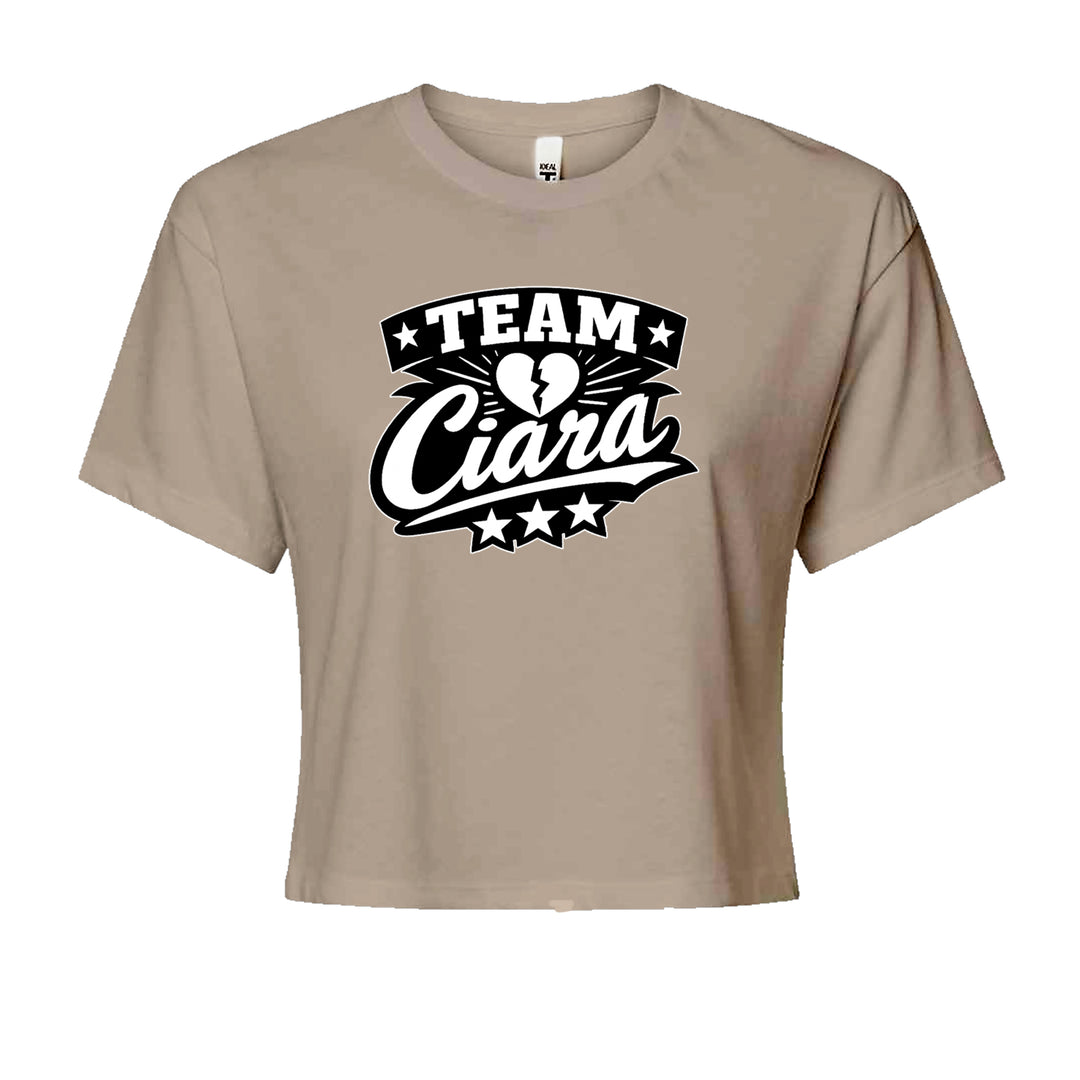 Team Ciara Scamanda Broken Heart Cropped T-Shirt Khaki