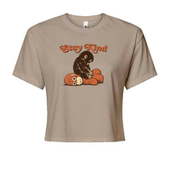 Punch Stay Kind Macaque Cropped T-Shirt Khaki