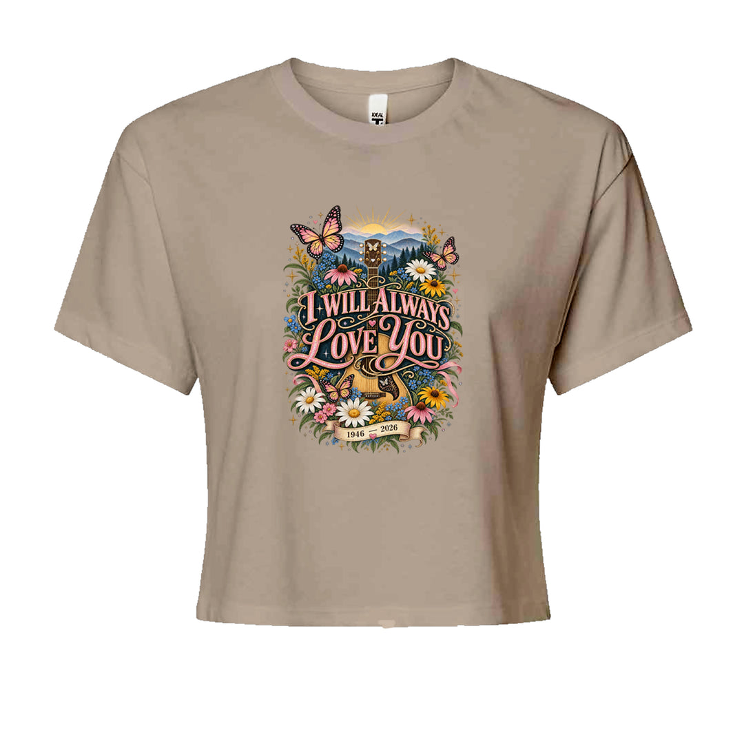 I Will Always Love You Dolly Cropped T-Shirt Khaki