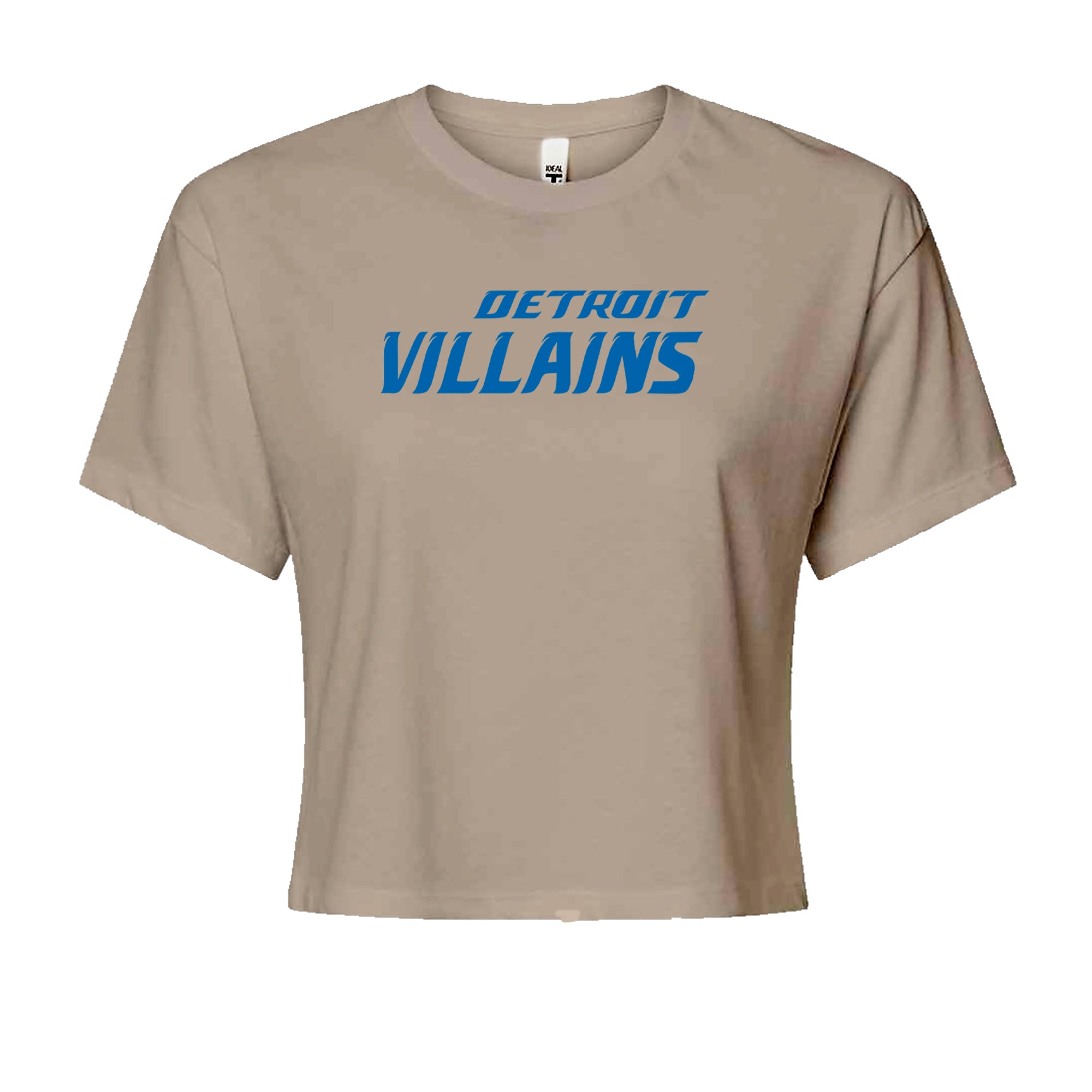 Detroit Villains Grit Football Cropped T-Shirt Khaki