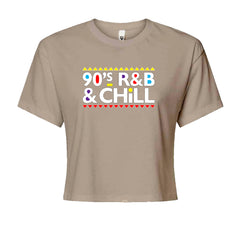 90s R&B and Chill Retro Throwback Cropped T-Shirt Khaki