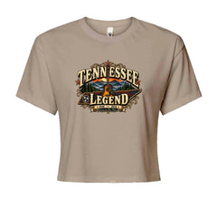 Tennessee Legend Country Music Dolly Cropped T-Shirt Khaki