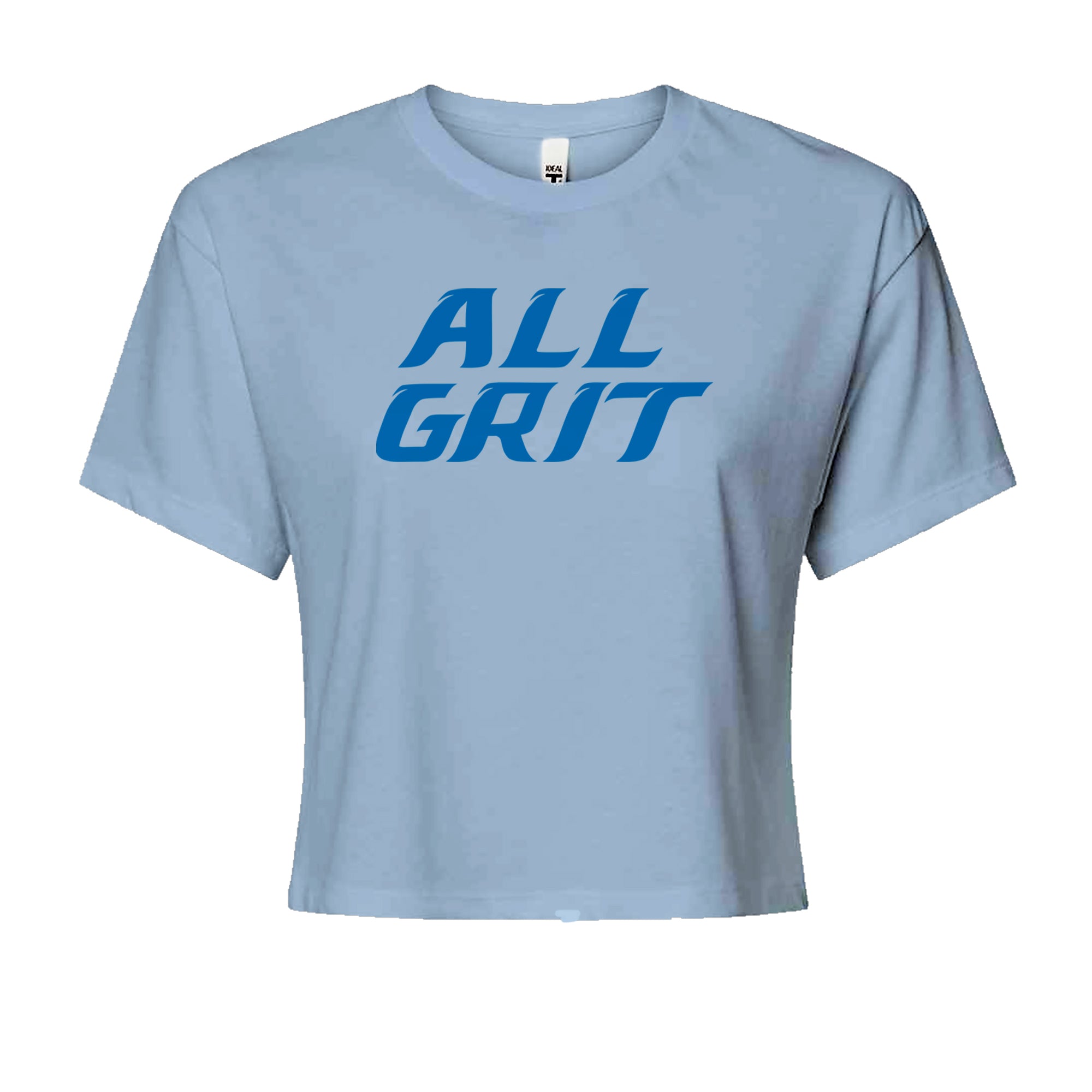 All Grit Detroit Football Cropped T-Shirt Light Blue