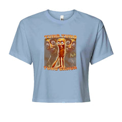 Tung Tung Tung Sahur Enforcer Cropped T-Shirt Light Blue