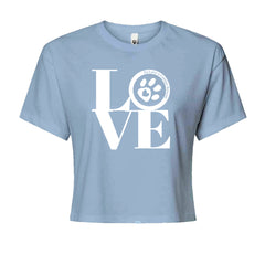 TLC LOVE Dog Rescue Cropped T-Shirt Light Blue
