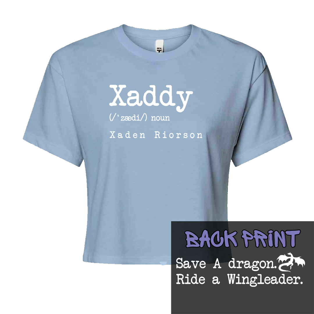 Xaddy Save A Dragon Ride A Wingleader Cropped T-Shirt Light Blue