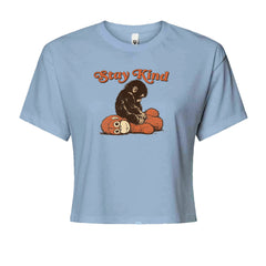 Punch Stay Kind Macaque Cropped T-Shirt Light Blue