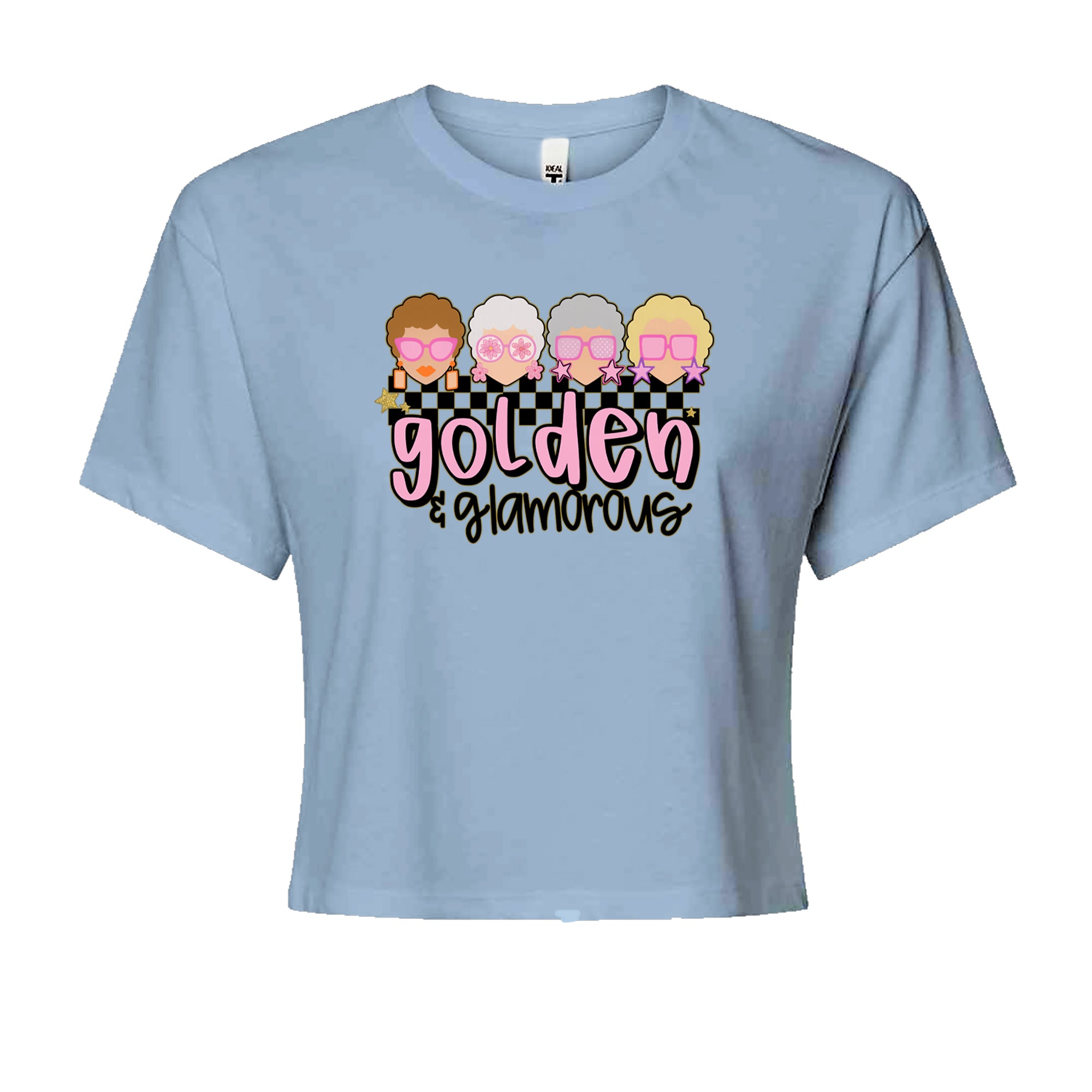 Golden And Glamorous Golden Girls Cropped T-Shirt Light Blue
