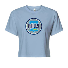 Philly Pride Liberty Bell Cropped T-Shirt Light Blue