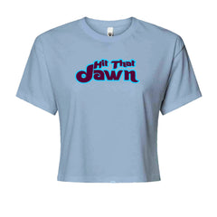 Hit That Jawn Philly Baseball Cropped T-Shirt Light Blue