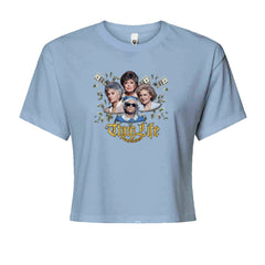 Golden Chain Thug Life Girls Cropped T-Shirt Light Blue