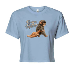 Punch Brave Together Stuffed Animal Cropped T-Shirt Light Blue