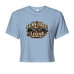 Tennessee Legend Country Music Dolly Cropped T-Shirt Light Blue