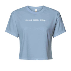 Typeface Violent Little Thing Cropped T-Shirt Light Blue