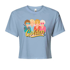 Stay Golden Girls Retro Cropped T-Shirt Light Blue