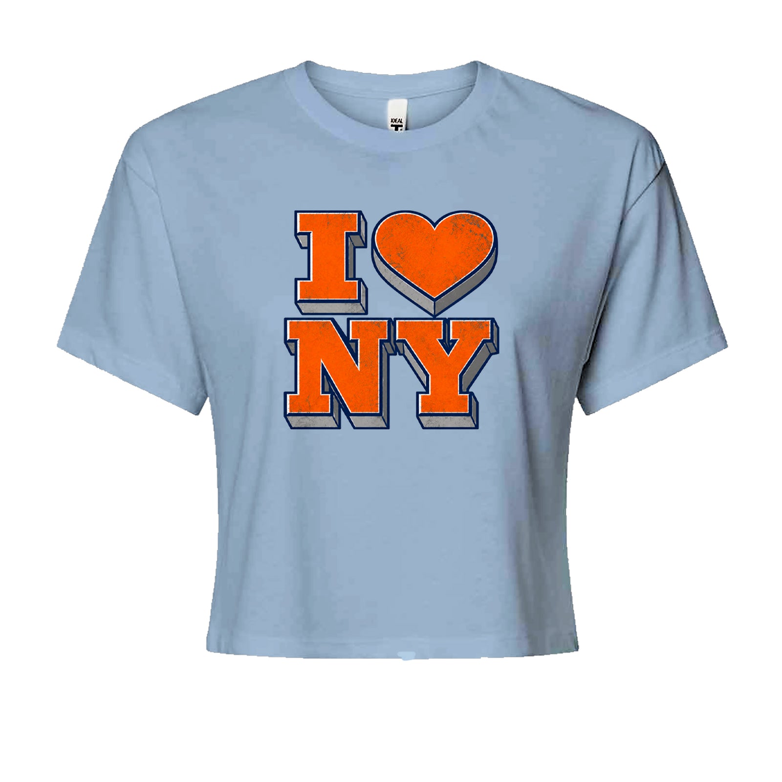 New York City Pride Heart Cropped T-Shirt Light Blue
