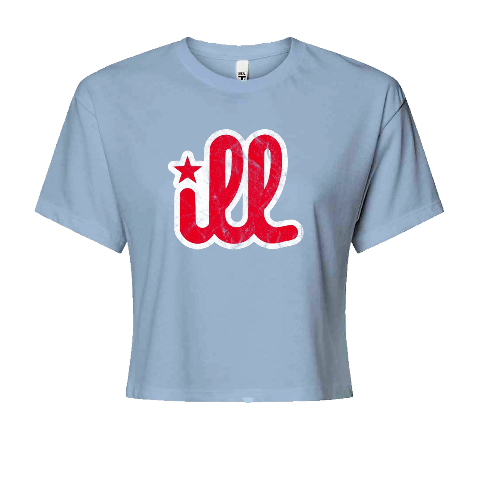 ILL Vintage It's A Philly Thing Cropped T-Shirt Light Blue