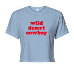 Wild Desert Cowboy Country Cropped T-Shirt Light Blue