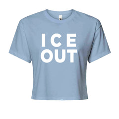 Ice Out Protest Cropped T-Shirt Light Blue