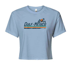 Gulf Of Mexico Established Year 1550 Cropped T-Shirt Light Blue