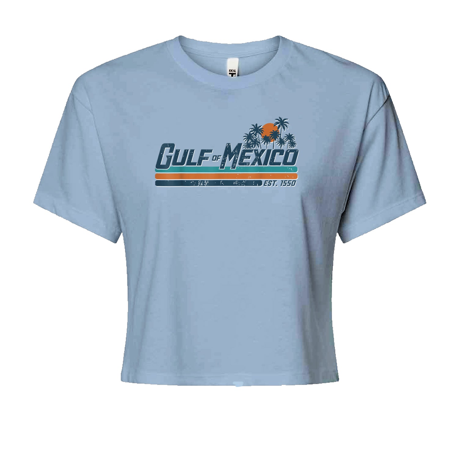 Gulf Of Mexico Established Year 1550 Cropped T-Shirt Khaki