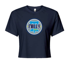 Philly Pride Liberty Bell Cropped T-Shirt Navy Blue
