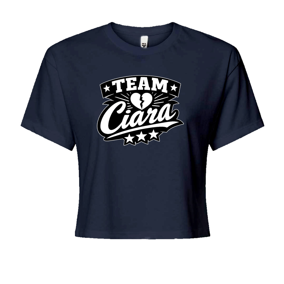 Team Ciara Scamanda Broken Heart Cropped T-Shirt Navy Blue
