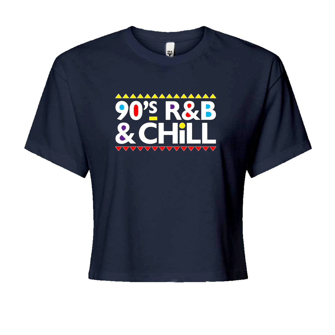 90s R&B and Chill Retro Throwback Cropped T-Shirt Navy Blue