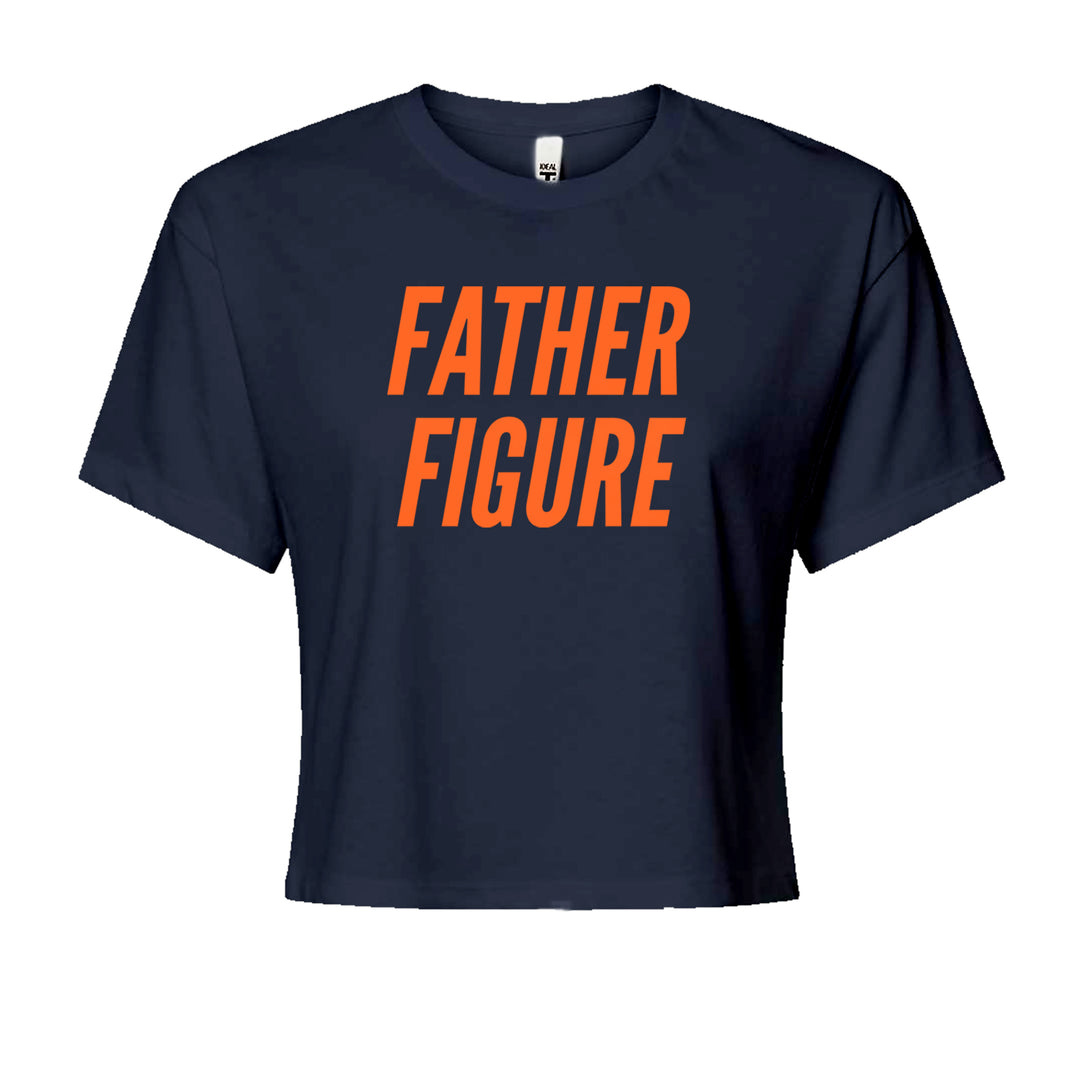 Father Figure Cropped T-Shirt Navy Blue
