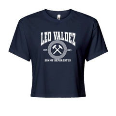 Leo Valdez Son of Hephaestus Forge Master Cropped T-Shirt Navy Blue