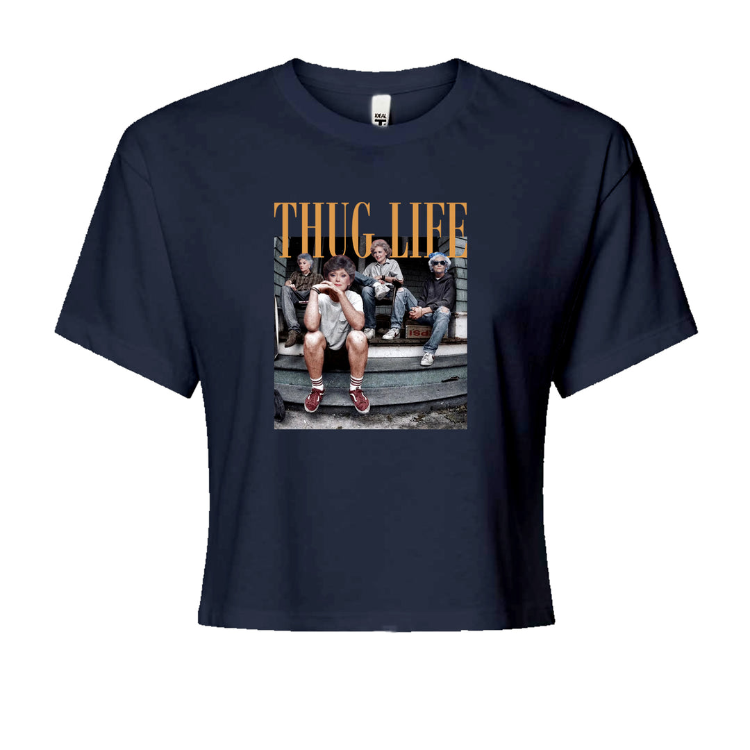 Golden Girls Thug Life Street Cropped T-Shirt Navy Blue