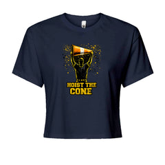 Hoist The Cone Pittsburgh Pride Cropped T-Shirt Navy Blue