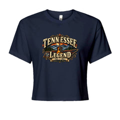 Tennessee Legend Country Music Dolly Cropped T-Shirt Navy Blue