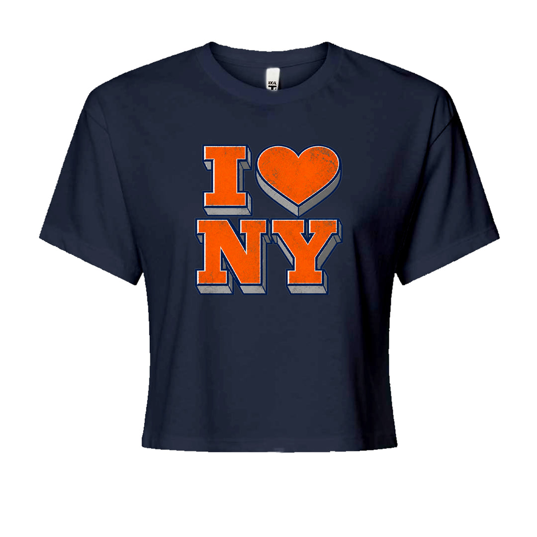 New York City Pride Heart Cropped T-Shirt Navy Blue