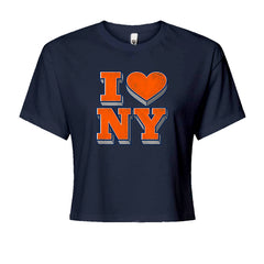 New York City Pride Heart Cropped T-Shirt Navy Blue