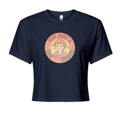 Eat Dirt And Die, Trash Golden Girls Cropped T-Shirt Navy Blue