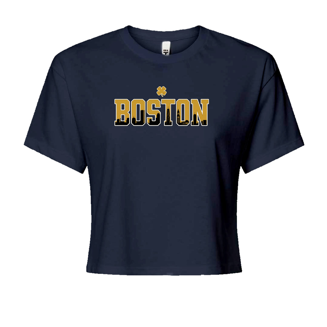 Boston City Pride Irish Cropped T-Shirt Navy Blue