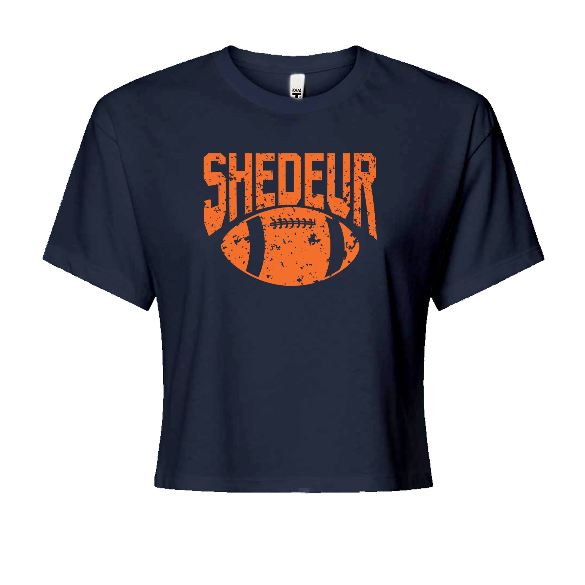 Shedeur Football Cropped T-Shirt Navy Blue
