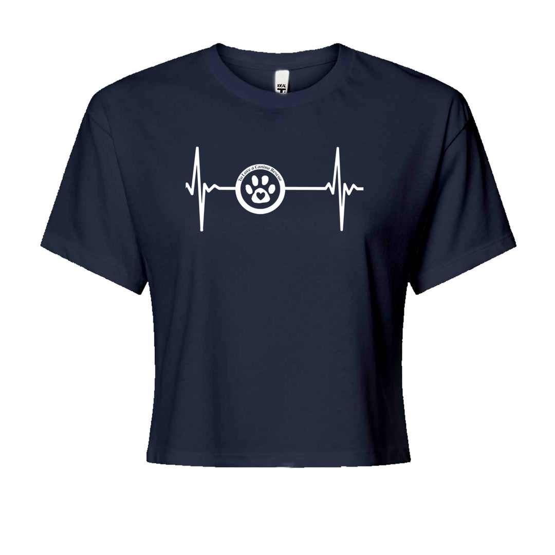 TLC Rescue Heartbeat Cropped T-Shirt Navy Blue