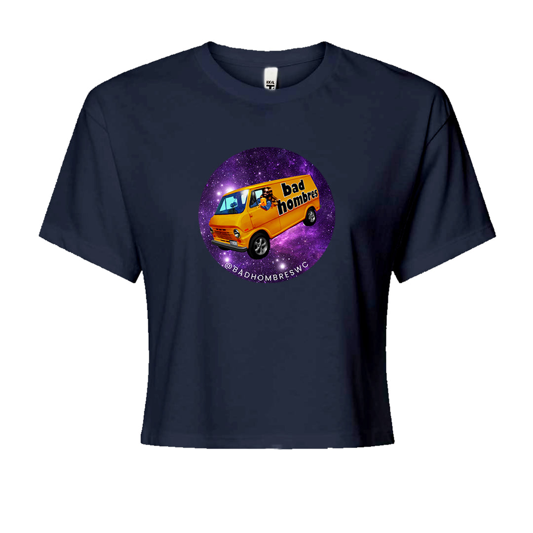 Bad Hombres Space West Chester Band Cropped T-Shirt Navy Blue