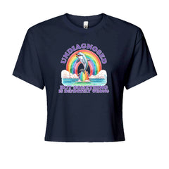 Undiagnosed But Something Is Definitely Wrong Cropped T-Shirt Navy Blue