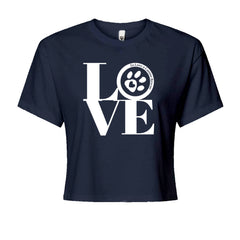 TLC LOVE Dog Rescue Cropped T-Shirt Navy Blue