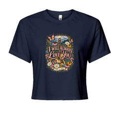 I Will Always Love You Dolly Cropped T-Shirt Navy Blue