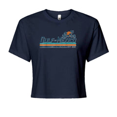 Gulf Of Mexico Established Year 1550 Cropped T-Shirt Navy Blue
