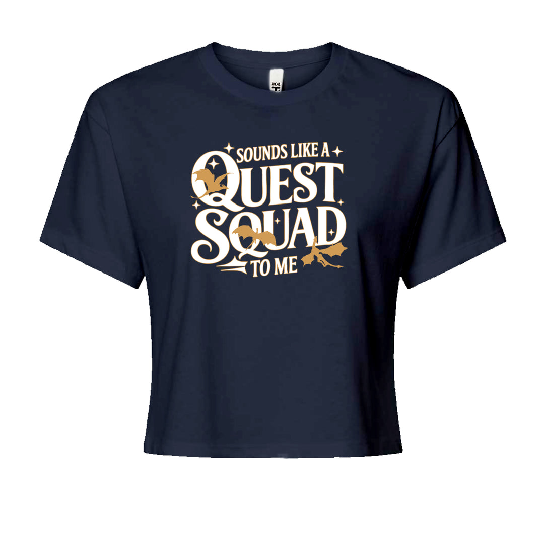 Sounds Like A Quest Squad To Me Empyrean Cropped T-Shirt Navy Blue